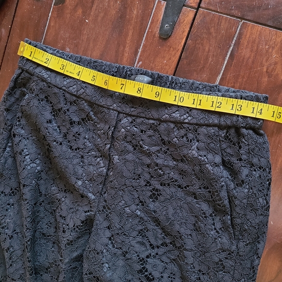 Lace ankle length J.Crew elastic waist trousers - black size 4 - Picture 9 of 9
